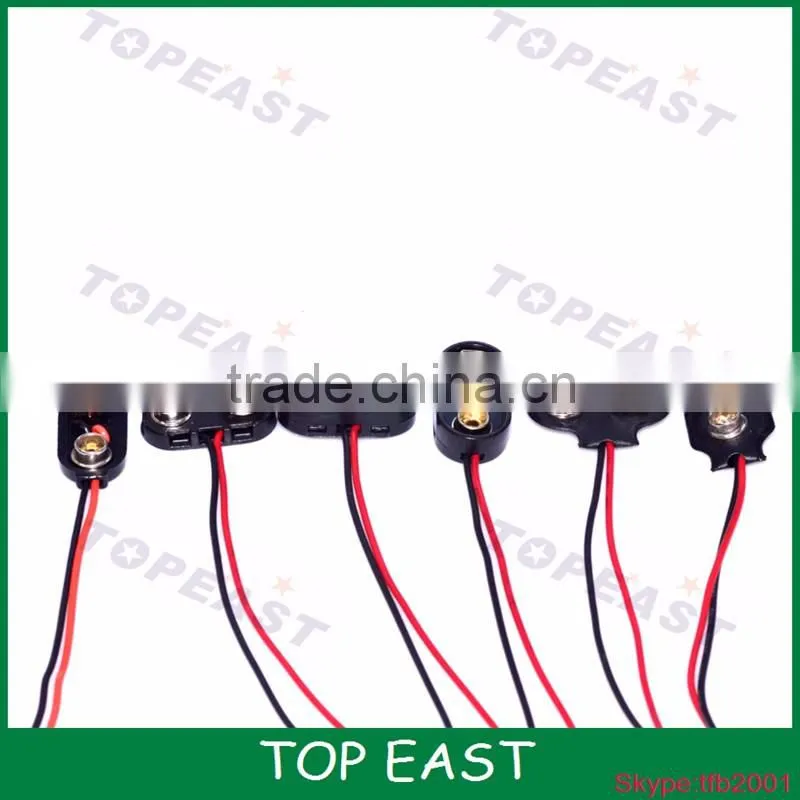 High quality copper material 9v battery snap clip Connector w Lead Wires