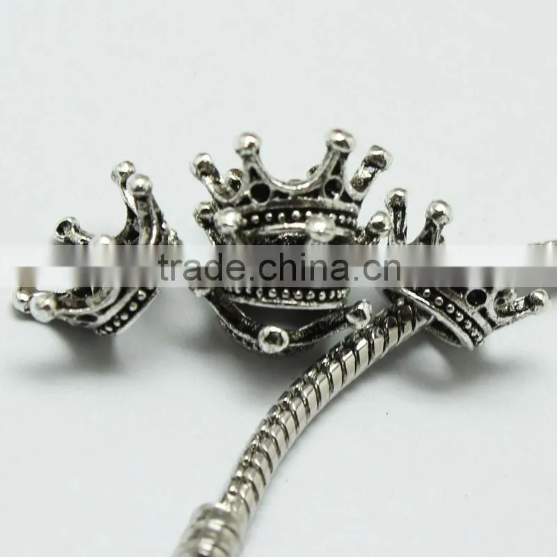 Lead Free Nickle Free Pdora Crown Shape Zinc Alloy Beads for Bracelets and Necklaces