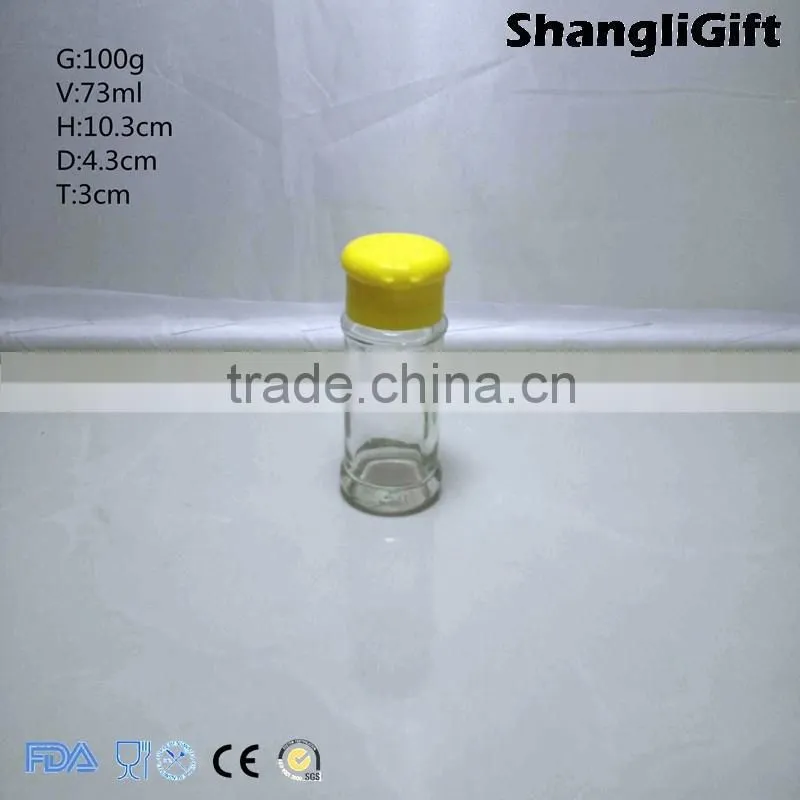 Clear Bottle 75ml Glass Pepper Shakes For Kitchen Restaurant