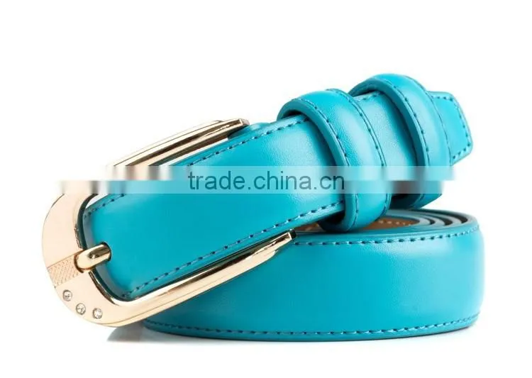 Fashion Metal Pin Buckle Genuine Leather Women Belts