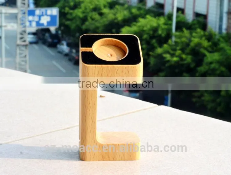 2015 new design Wood Grain stand Charger Holder For Apple Watch