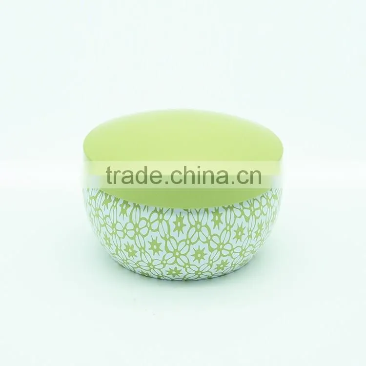 scented soybean wax candle in tin box with metal lid