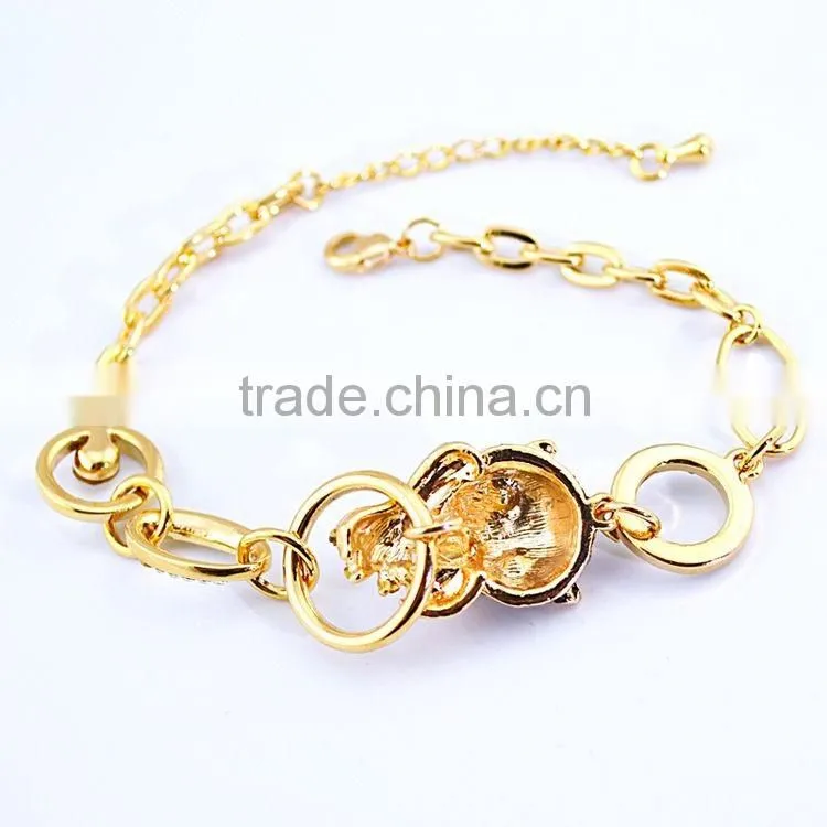 Trendy And Lovely Animal Jewelry Leopard Head Bracelet Austrian Crystal Lucky Stone Bracelet
