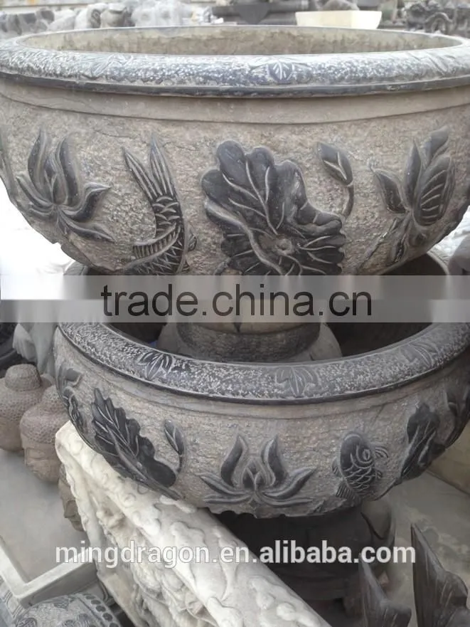 Antique Park decoration granite stone flower pot stand