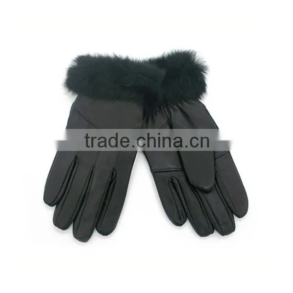 Custom winter glove wholesale, ladies leather glove for woman