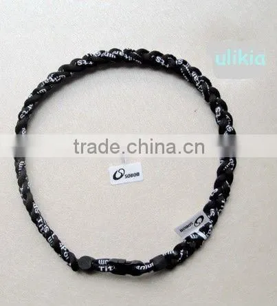 The latest design of Germanium&Titanium tri-braided necklace