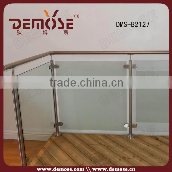 luxury stair frameless glass balustrade with aluminum channel