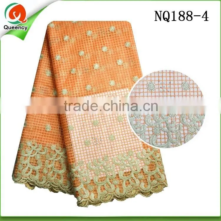 guangzhou wholesale african french lace fabric with daisy flower NQ188-4
