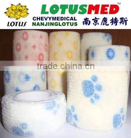 Patterned cohesive bandage Cotton Cohesive Flexible Bandages Elastic Crepe Bandage