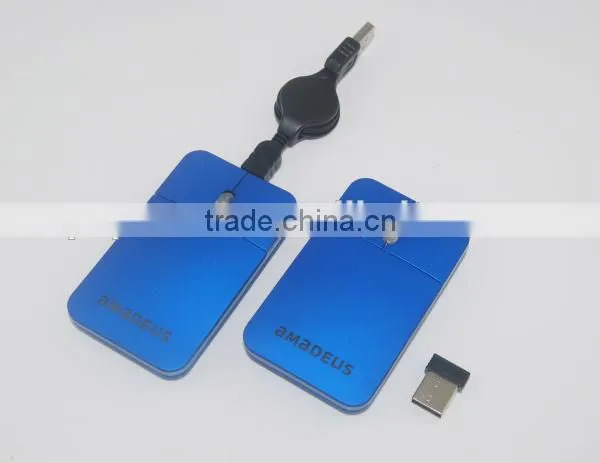 Rechargeable 2.4G Wireless Flat Slim Mouse with Led LOGO for promotional gift