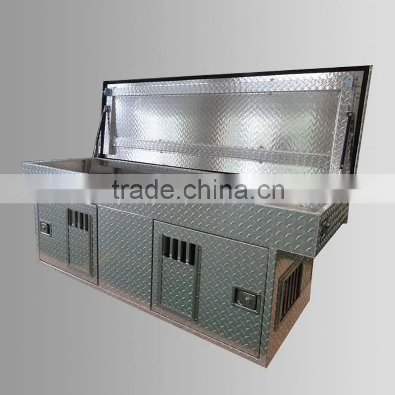 Diamond aluminum plated pickup dog box with top starage