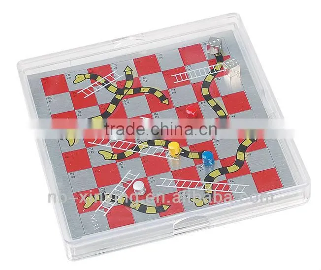 mini travel popular magnetic snake chess in plastic casing