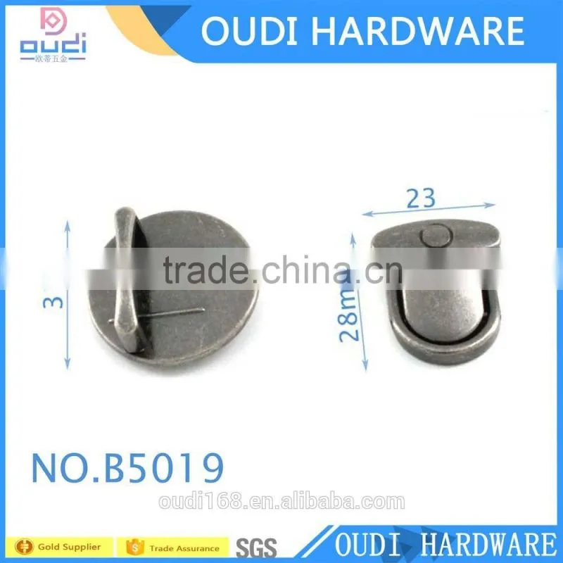 Nickel free locks for leather bags for fashion ladies bag turn locks