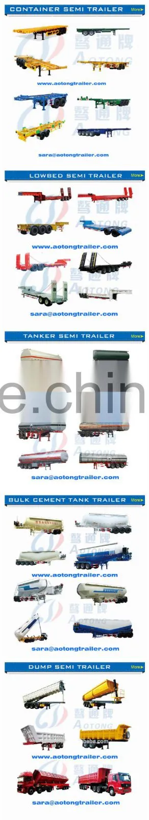 Factory Price Aotong 3 Axles 40 ft Skeleton Container Trailer , 20 ft Skeleton Semi Trailer Container Chassis