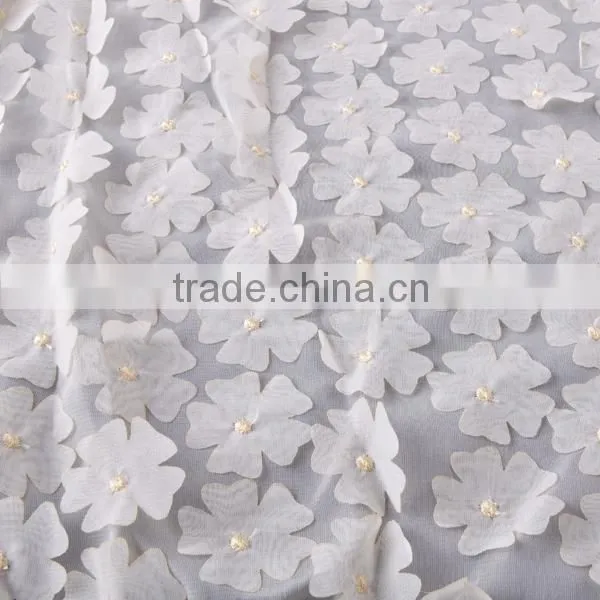2015 latest design flower patterns chiffon embroidery french lace