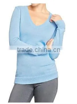 Factory Price Wholesale Women's V Neck Sweater New Design Blank Sweaters