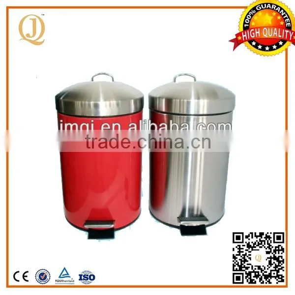 waste management home garden red metal colored trash can