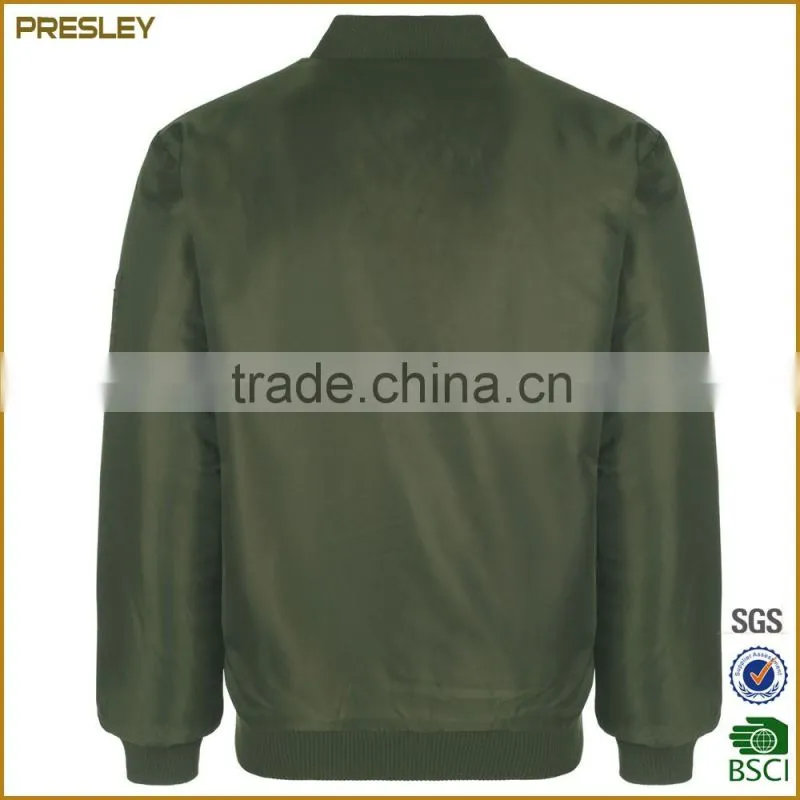 Presley oem custom blank high quality satin bomber jacket for man wholesale