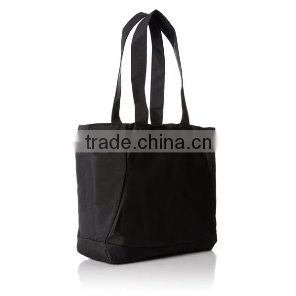 Durable Polyester Reusable Shopping Bag Tote Bag Black