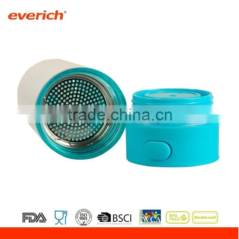 Everich Double wall tritan bottle with ss infuser and press lid