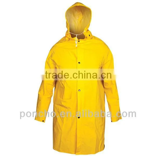 Strong adult red PVC long ladies raincoat