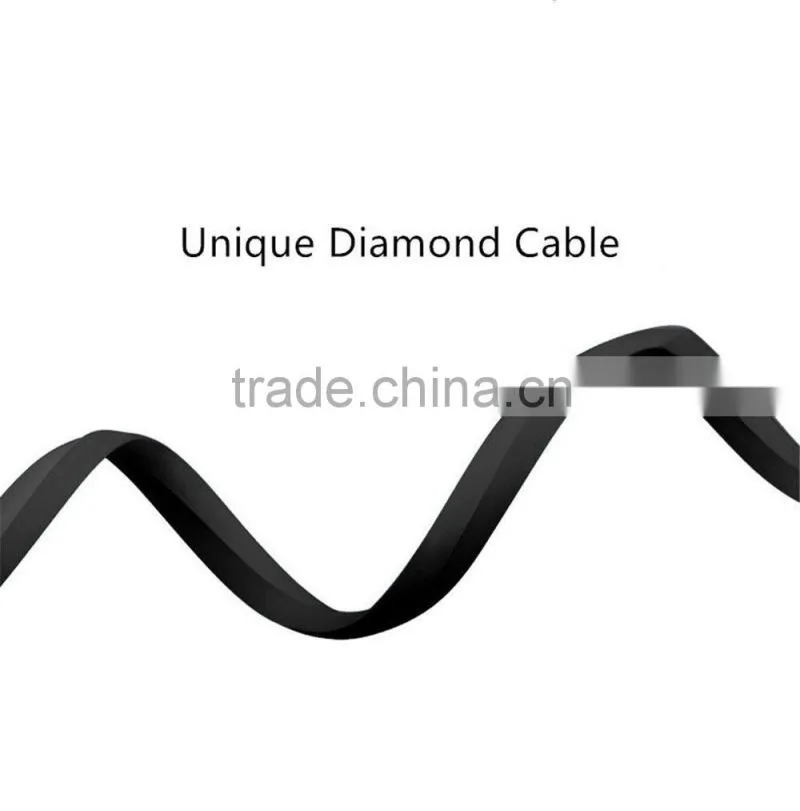 For iPhone USB Charger Cable Flat Zinc Alloy USB Cable New Premium