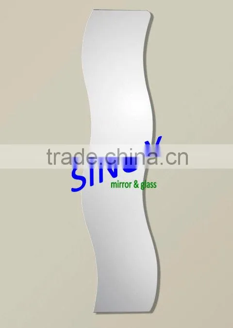 Shaped Mirror in round, oval, wave or other shapes, with different edge treatment