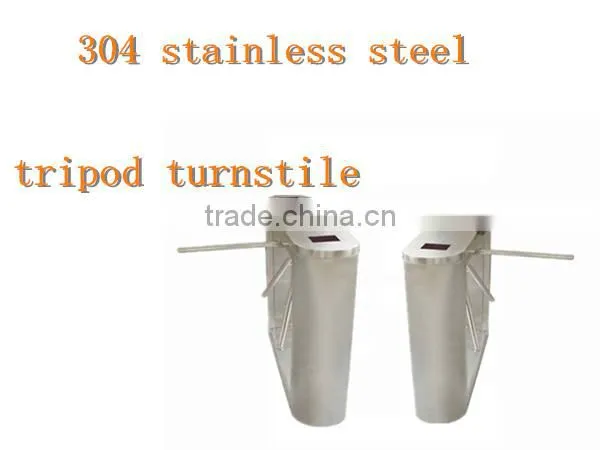 304 stainless steel low noise semi-automatic bridge type tripod turnstile with side and base board library security gate