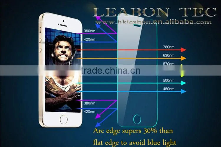 0.3mm 2.5d round edge oleophobic coating 9H tempered glass screen protector for iphone5