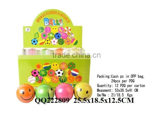 So beautiful hot sale 63mm watermelon design fluorescence rubber ball