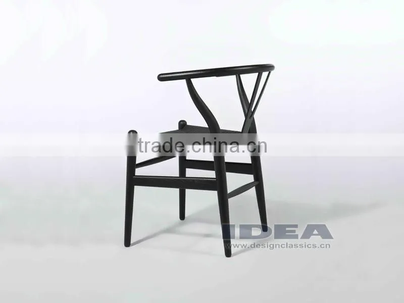 DC6013 Replica Hans Wegner Wishbone Chair - Beech Solid Wood in Black Color