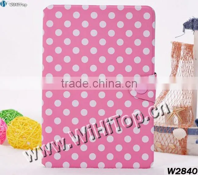 High Quality Cute Look Polka Dots Leather Stand Case with Wake-up & Sleep Function,Polka Dots Case for iPad Mini 7.9' Mix Colors