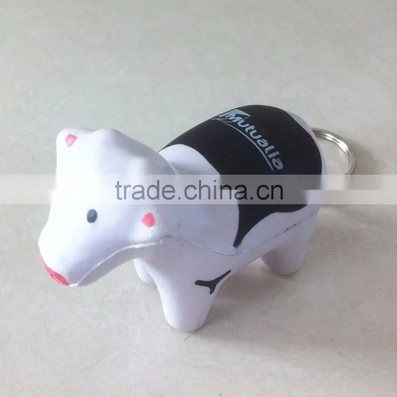 PU cow stress keychains