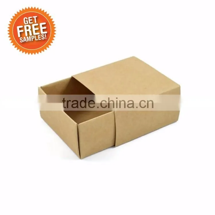 Eco-friendly wholesale kraft paper drawer box slide open box