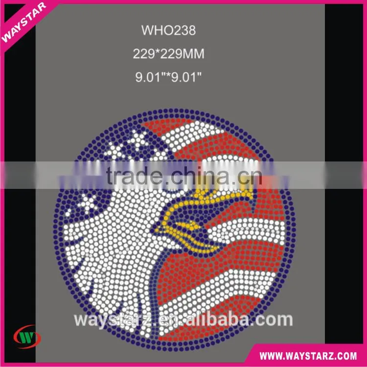 Eagle With Flag Rhinestone Applique