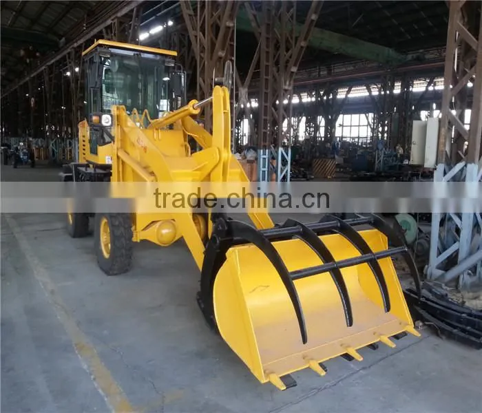 Big size 44 KW sugar cane grab loader ZLG16 small wheel loader for loading sugar cane selling