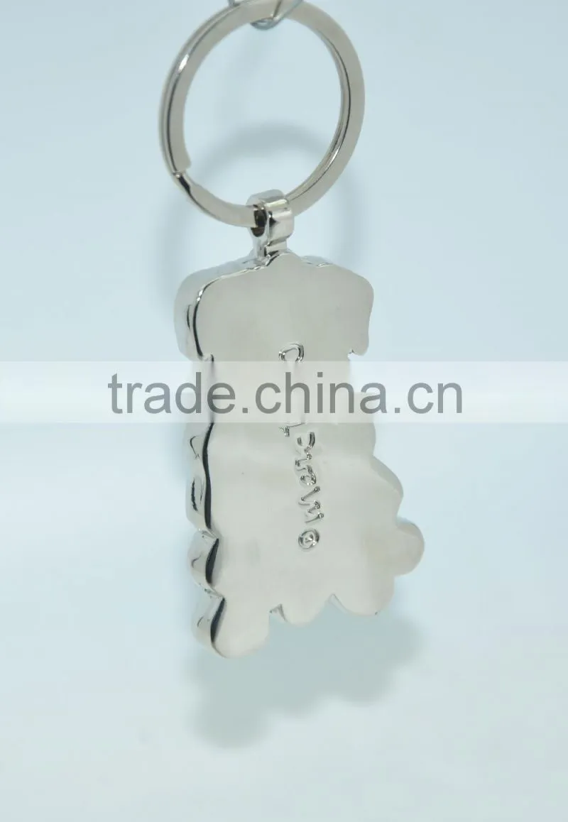 Promotional metal animal keychain dog key ring and animal shaped keychain