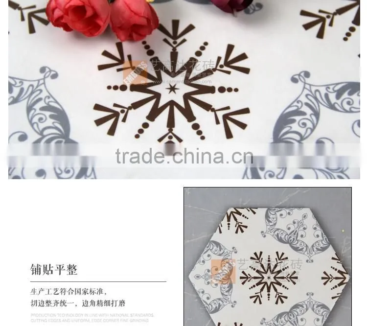 customized hexagon tile 100*200*175mm glazed porcelain bathroom tile ceramic kitchen tile