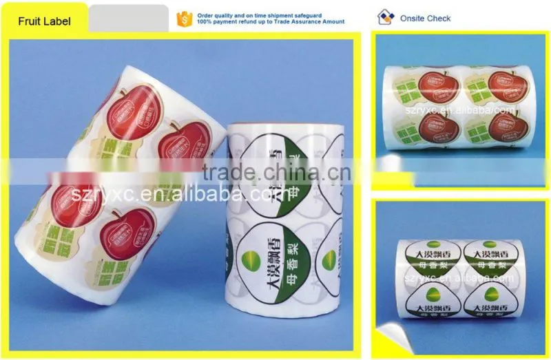 Custom adesive label sticker for packaging of fruit