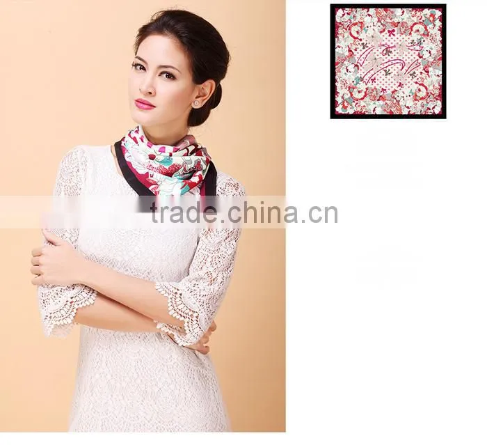 2015 New arrival spring fashionable chinese wholesale silk scarves made of the 100% pure silk /scarves/ kerchief /headband/hijab