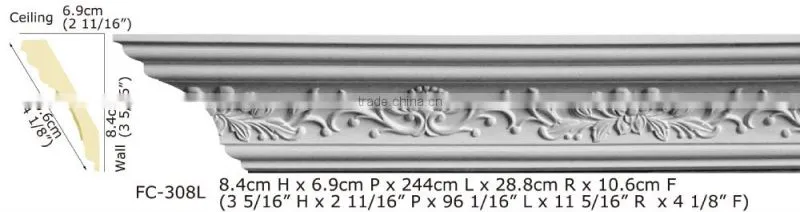 High Quality Good price beautiful new modern luxury Decorative pu carved cornice mouldings