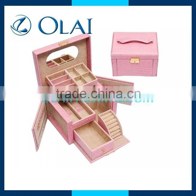 Faux Brown Leather Storage Boxes