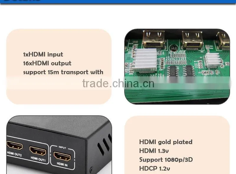 Premium promotional 1080p hdmi splitter to hdmi and component
