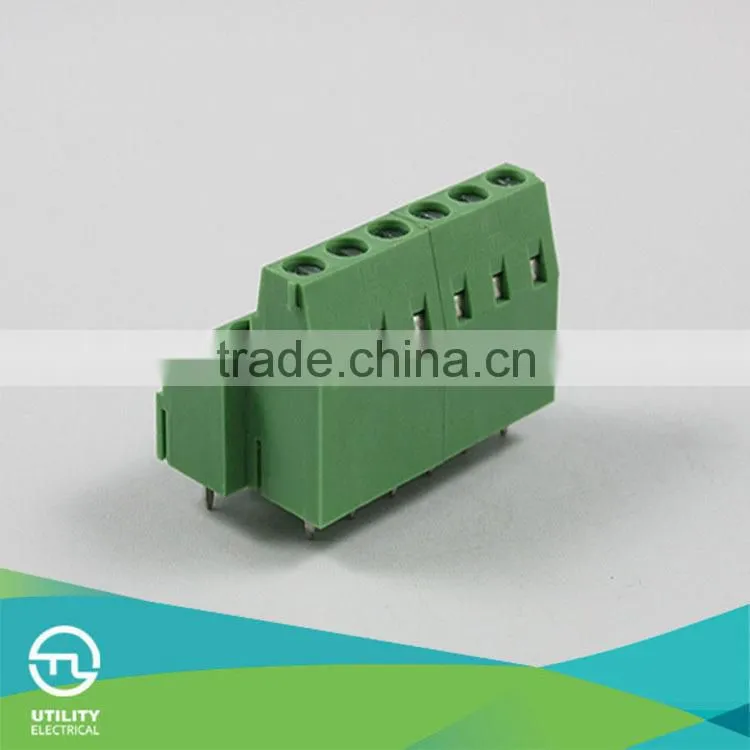 electrical screw Brass Tin Plated terminal block connectors MU1.5HM2L 5.08mm 6P for pin block terminal connector
