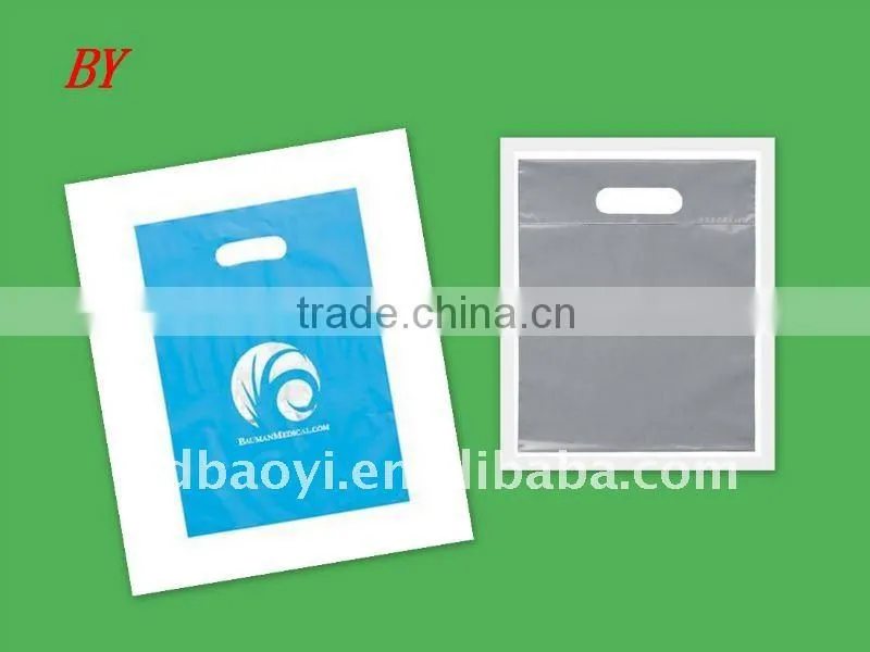 Die cut handle plastic packaging bag alibaba China