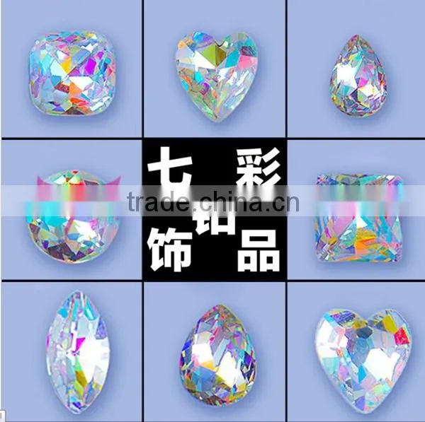 2015 iridescence sharp bottom rhinestone/tip accessories crystal for nail art decoration