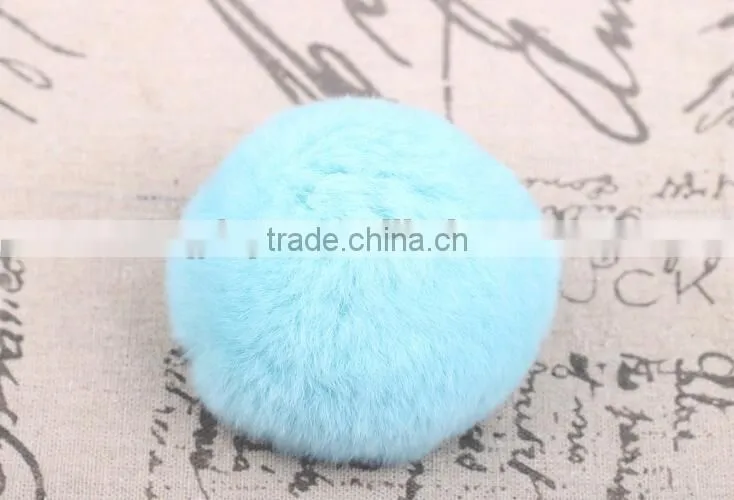 Customize Fashion Colorful Fluffy Ball Keychain / Rex Rabbit Fur Ball