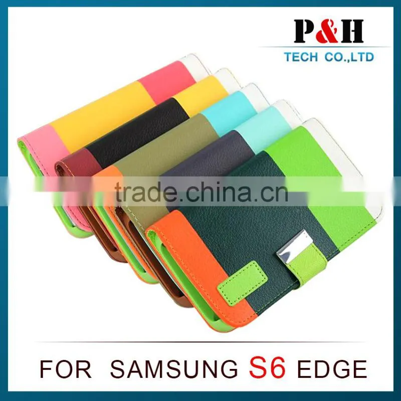 For Samsung S6 edge case, Flip case for Samsung galaxy S6 leather case