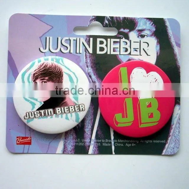 New arrival fashion promotional gift tinplate badge with tower picture