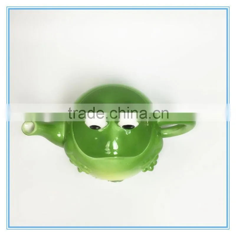 Eye-Catched Frog Shape Ceramic Tea Pot Canister Colour Spraying
